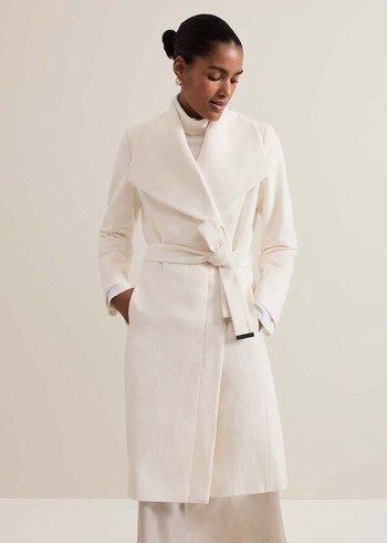 Phase Eight Nicci Belted Wool Coats White Canada | WBPSDY-761